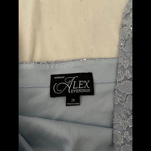 NWT ALEX EVENINGS Lace Sleeveless Square Neck Top Top in Hydrangea [SZ 2X‎ ] - Picture 9 of 14